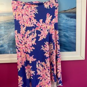 Lilly Pulitzer strapless dress, perfect for date night!